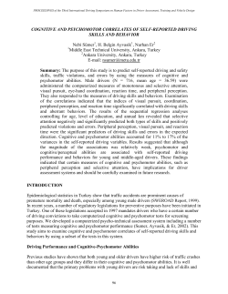 COGNITIVE AND PSYCHOMOTOR CORRELATES OF SELF