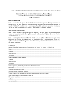 spouse`s waiver to permit benefits in a pension plan, locked