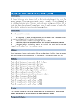 BIQ0602-15 Social structure and dynamics (3-0-4)