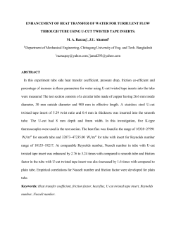 ENHANCEMENT OF HEAT TRANSFER OF WATER FOR
