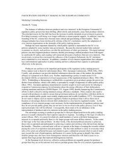participation and policy making in the european community