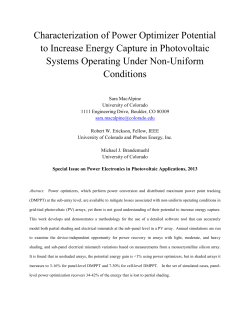 Characterization of Power Optimizer Potential to Increase Energy