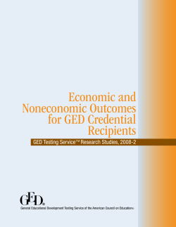 Economic and Non-Economic Outcomes for GED Recipients
