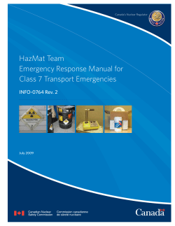 HazMat Team Emergency Response Manual for Class 7 Transport