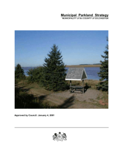 Municipal Parkland Strategy - Municipality of the County of Colchester