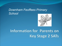 Information for Parents on Key Stage 2 SATs