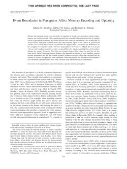 Event Boundaries in Perception Affect Memory Encoding and