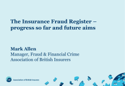Title 28pt Georgia Bold - the Insurance Fraud Register