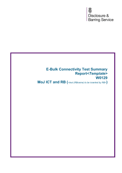 e-Bulk Connectivity Test Summary Report