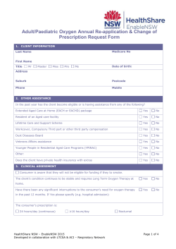 Adult Paediatric Oxygen Annual Re-application