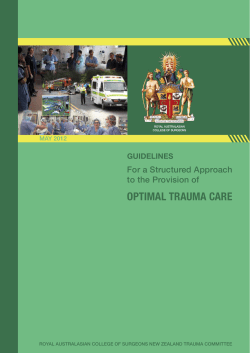 Optimal Trauma Care Guidelines - Royal Australasian College of