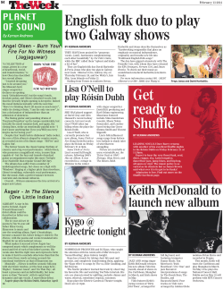 English folk duo to play two Galway shows Get ready to