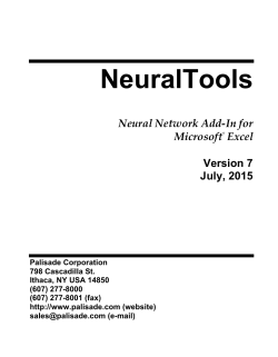 NeuralTools - Palisade Corporation