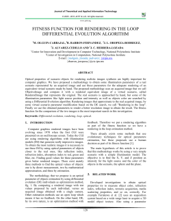 fitness function for rendering in the loop differential evolution algorithm