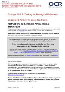 Testing for biological molecules