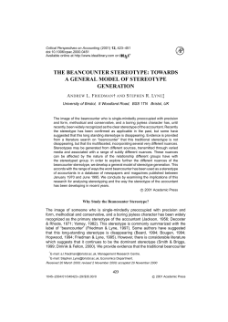 The Beancounter Stereotype: Towards a General Model of