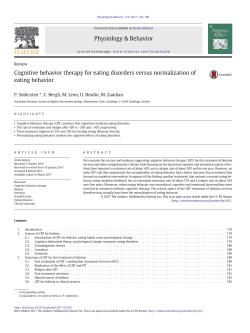Cognitive behavior therapy for eating disorders versus normalization