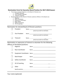 Nomination Form for Executive Board Position for 2017