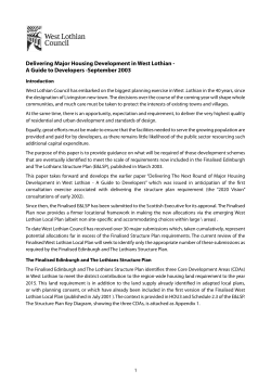 Delivering Major Housing Development in West Lothian