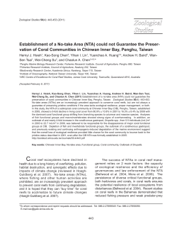 Establishment of a No-take Area (NTA) could