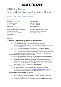 ONIX for Books: ISC Minutes &ndash; 11 June 2010