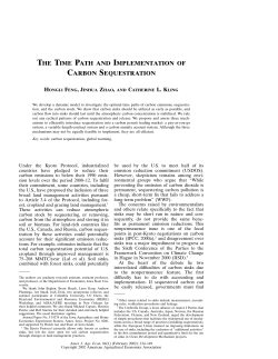 The Time Path and Implementation of Carbon Sequestration