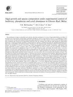 Algal growth and species composition under experimental control of