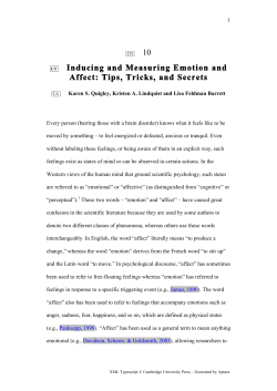 10 Inducing and Measuring Emotion and Affect: Tips, Tricks, and