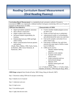 Reading Curriculum Based Measurement