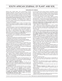 south african journal of plant and soil