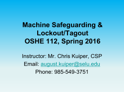 OSHE 112_Lecture 6 Energy Control and Machine