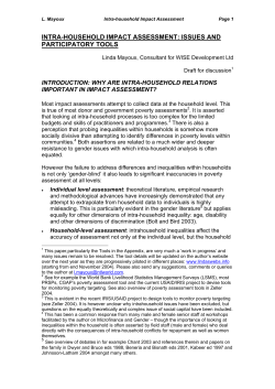 framework and tools for assessing impact on intra