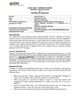 USAID-Family Farming Program USAID FAMILY FARMING
