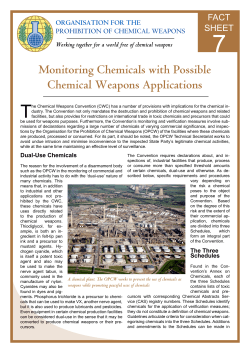 Monitoring Chemicals with Possible Chemical Weapons Applications