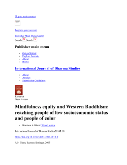 Mindfulness equity and Western Buddhism: reaching people of low