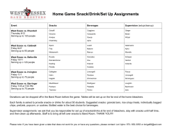 2013 Home Game Snack Assignments