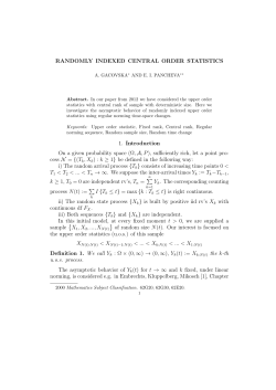 RANDOMLY INDEXED CENTRAL ORDER STATISTICS 1
