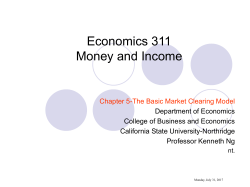 Economics 311-Chapter 5-The Basic Maket Clearing Model