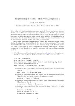 Programming in Haskell &ndash; Homework Assignment 5