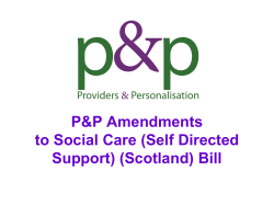 (Self Directed Support) (Scotland) Bill