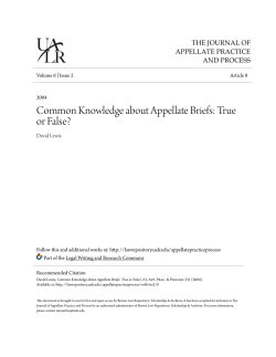 Common Knowledge about Appellate Briefs: True or False?
