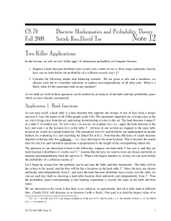 Hashing and Load Balancing