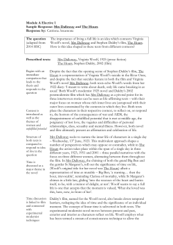 Module A Elective 1 Sample Response: Mrs Dalloway and The