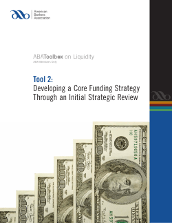 Tool 2: Developing a Core Funding Strategy Through an Initial