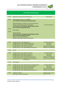 6th INTERNATIONAL BORNEO BUSINESS CONFERENCE 2014