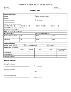Calibration Checklist