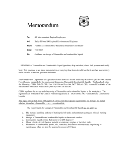 Memo storage of flammables