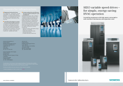 SED2 variable speed drives – for simple, energy