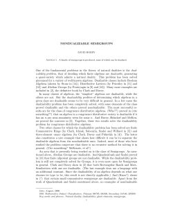 NONDUALIZABLE SEMIGROUPS One of the