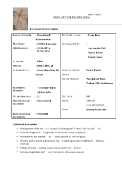 ROCK ART SITE RECORD FORM